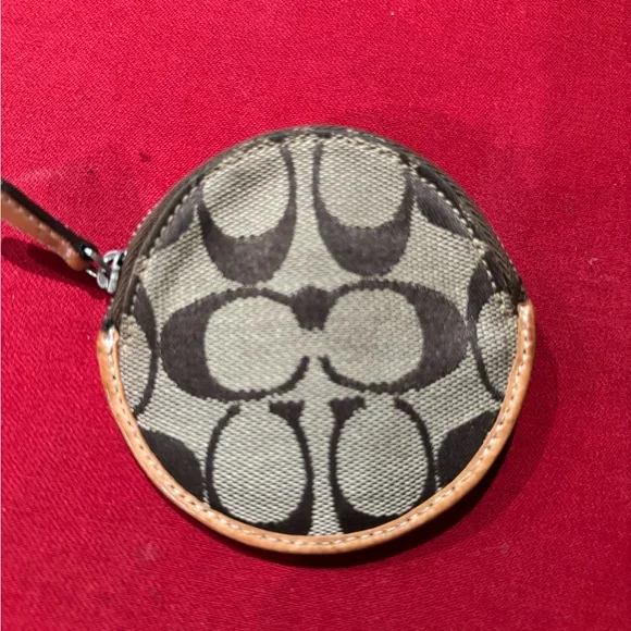 Brown and Tan Coach Coin Purse - Picture 3 of 5